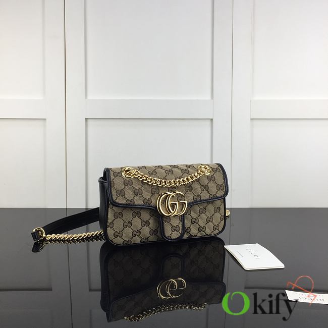 Okify Gucci Marmont Canvas Bag With Black Border 22x14x6cm  - 1