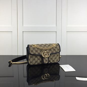 Okify Gucci Marmont Canvas Bag With Black Border 22x14x6cm 