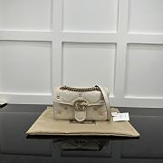 Okify Gucci Marmont Bag In White With Small Logos 22x14x6cm - 1