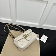 Okify Gucci Marmont Bag In White With Small Logos 22x14x6cm - 3