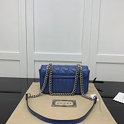 Okify Gucci Marmont Bag In Blue Lambskin 22x14x7cm  - 3