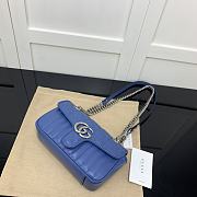 Okify Gucci Marmont Bag In Blue Lambskin 22x14x7cm  - 4