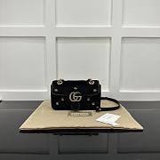 Okify Gucci Marmont Bag In Black Velvet With Small Logos 22x14x6cm - 1