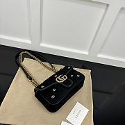 Okify Gucci Marmont Bag In Black Velvet With Small Logos 22x14x6cm - 2