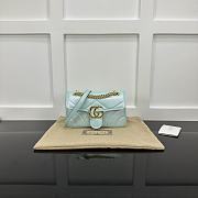 Okify Gucci Marmont Bag In Shiny Light Blue 22x14x6cm  - 1