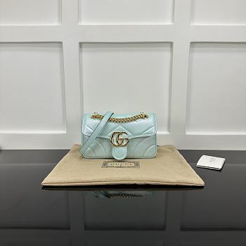 Okify Gucci Marmont Bag In Shiny Light Blue 22x14x6cm 