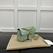 Okify Gucci Marmont Bag In Shiny Light Green 22x14x6cm  - 4