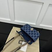 Okify Gucci Marmont Bag In Canvas Denim Blue 22x14x6cm  - 3