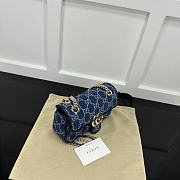 Okify Gucci Marmont Bag In Canvas Denim Blue 22x14x6cm  - 2