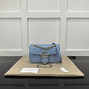 Okify Gucci Marmont Bag In Blue 22x14x7cm 20790 - 1