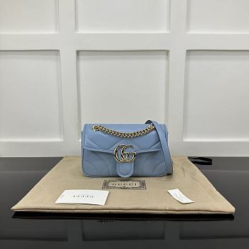 Okify Gucci Marmont Bag In Blue 22x14x7cm 20790