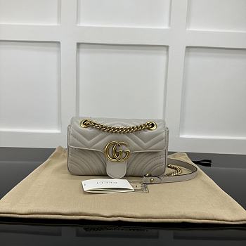 Okify Gucci Marmont Bag In Light Grey Gray 22x14x7cm 20791