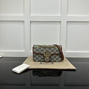 Okify Gucci Marmont Canvas Light Green Bag With Brown Border 22x14x6cm  - 1