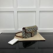 Okify Gucci Marmont Canvas Light Green Bag With Brown Border 22x14x6cm  - 3