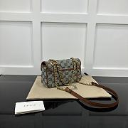 Okify Gucci Marmont Canvas Light Green Bag With Brown Border 22x14x6cm  - 5