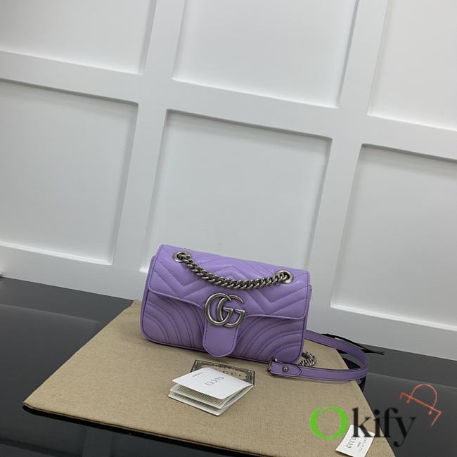 Okify Gucci Marmont Matelassé In Purple 22x14x6cm  - 1