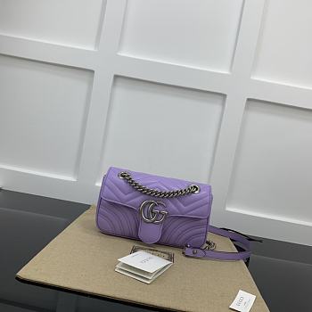 Okify Gucci Marmont Matelassé In Purple 22x14x6cm 