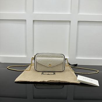 Okify Gucci Super Mini Shoulder Envelope Bag In White 18x11x4cm 