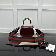 Okify Gucci Bamboo 1947 Mini Top Handle Bag In Red 17x12x7.5cm  - 3