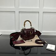 Okify Gucci Bamboo 1947 Mini Top Handle Bag In Red 17x12x7.5cm  - 5