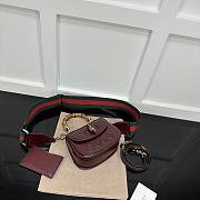 Okify Gucci Bamboo 1947 Mini Top Handle Bag In Red 17x12x7.5cm  - 4