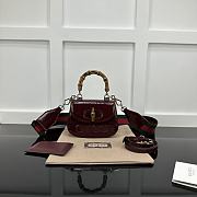 Okify Gucci Bamboo 1947 Mini Top Handle Bag In Red 17x12x7.5cm  - 1