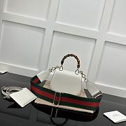 Okify Gucci Bamboo 1947 Mini Top Handle Bag In White 17x12x7.5cm  - 4