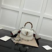 Okify Gucci Bamboo 1947 Mini Top Handle Bag In White 17x12x7.5cm  - 1