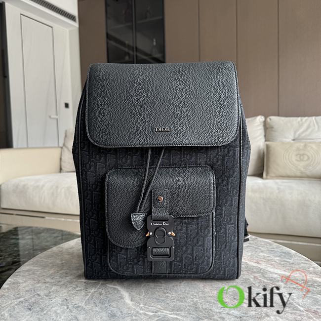 Okify Dior Saddle Backpack In Black 41x26.5x14cm - 1