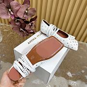 Okify Amina Muaddi Square Head Ballet Flat Shoes In White EU35-42 - 4