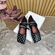 Okify Amina Muaddi Square Head Ballet Flat Shoes In Black EU35-42 - 4