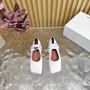 Okify Amina Muaddi Square Head Ballet Flat Shoes In White EU35-42 20811 - 1