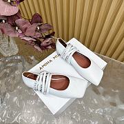 Okify Amina Muaddi Square Head Ballet Flat Shoes In White EU35-42 20811 - 3