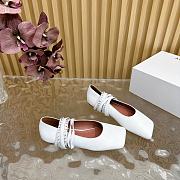 Okify Amina Muaddi Square Head Ballet Flat Shoes In White EU35-42 20811 - 2