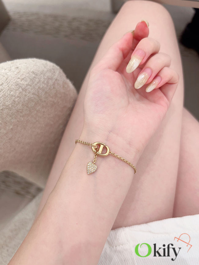 Okify Dior Heart Gold Bracelet 20818 - 1