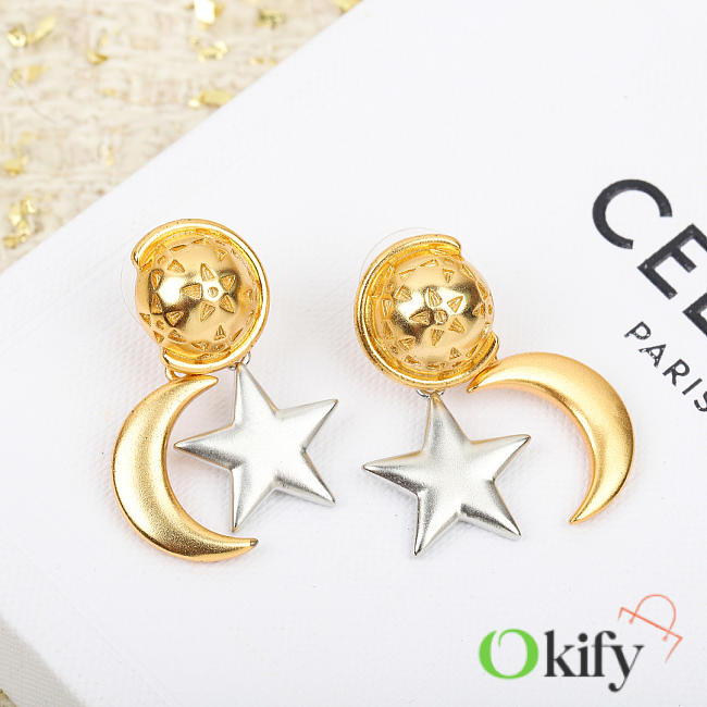 Okify Celine Moon And Star Earrings 20821 - 1