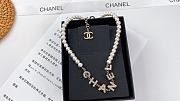 Okify CC Pearl Letter Choker Necklace 20825 - 1