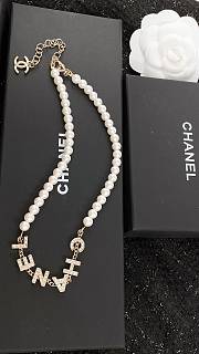 Okify CC Pearl Letter Choker Necklace 20825 - 2