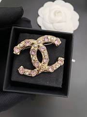 Okify CC Gold Brooch With Small Pink Heart 20826 - 1