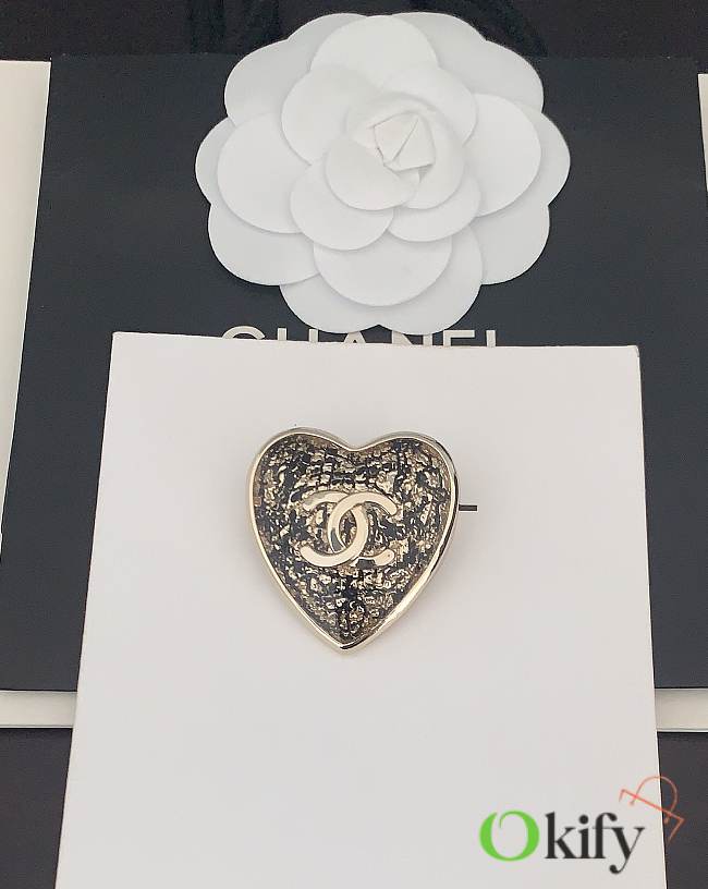 Okify CC Heart Gold Brooch 20827 - 1