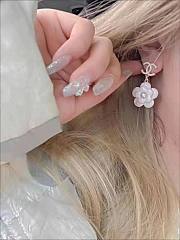 Okify CC White Flowers Earrings 20838 - 4