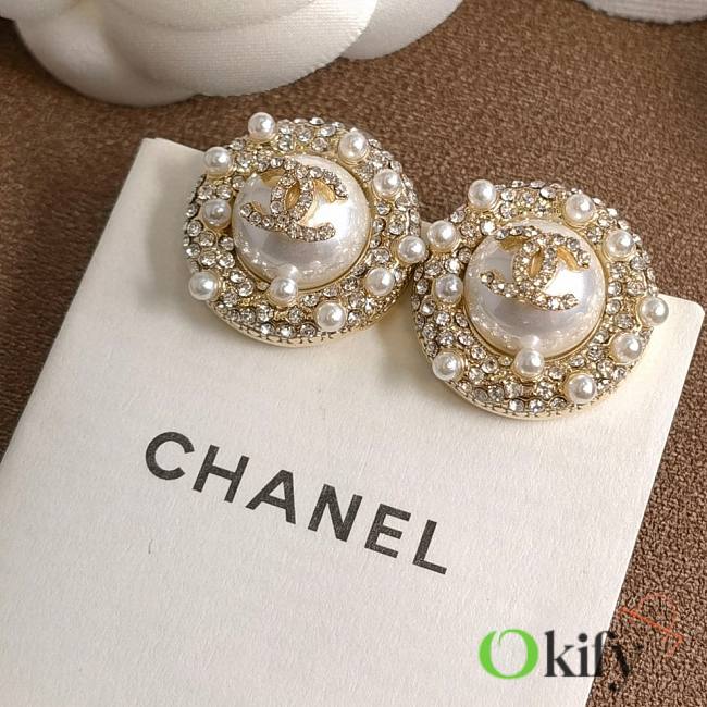 Okify CC Pearl And Diamond Earrings 20839 - 1