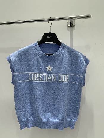 Okify Dior Blue Sleeveless Vest SML 