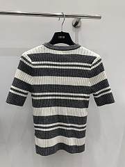 Okify Dior Short Sleeves Cardigan With Stripe Pattern In Grey Gray SML - 3