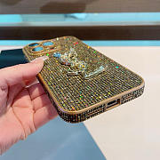 Okify YSL Phone Case In Brown With Diamond 20857 - 3