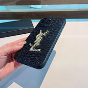 Okify YSL Phone Case In Black With Diamond 20858 - 5