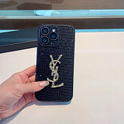 Okify YSL Phone Case In Black With Diamond 20858 - 1