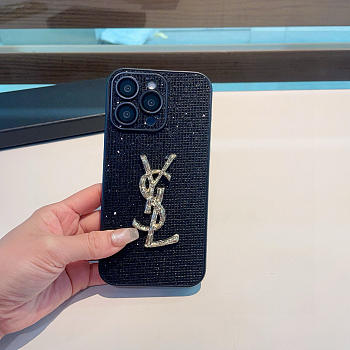 Okify YSL Phone Case In Black With Diamond 20858