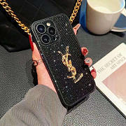 Okify YSL Phone Case In Black With Diamond 20858 - 2