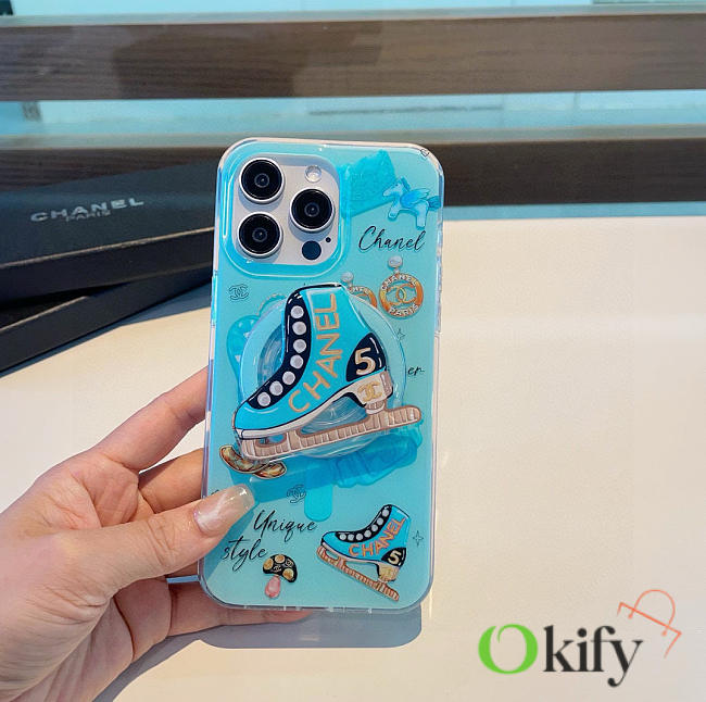 Okify CC Phone Case In Blue With Magnetic Holder  - 1